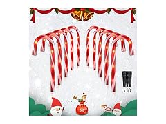10" Candy Cane Pathway Lights 10 Pack