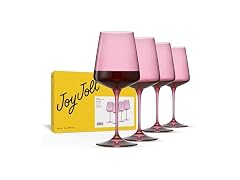 JoyJolt Sidney Stemmed Red Wine Glasses Set of 4 Blush