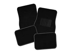Zone Tech FM0005 4-PC Black Car Carpet Floor Mat Black