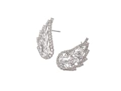 Silver Wing CZ Stud Earrings
