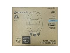 Ecosmart 60 Watt LED Dimmable Candelabra Bulbs