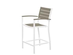 Euro Counter Arm Chair, White