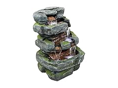 Sunnydaze 23-Inch Stone Waterfall Outdoor Tiered Fountain