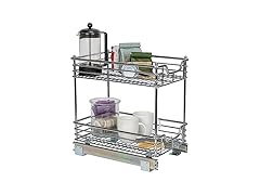  Steel 2-Tier Sliding Under Sink Cabinet Organizer