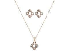 Clover CZ Necklace & Earring Set