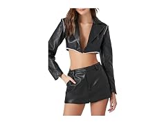 Forever 21  (XS) Cropped Faux Leather Jacket