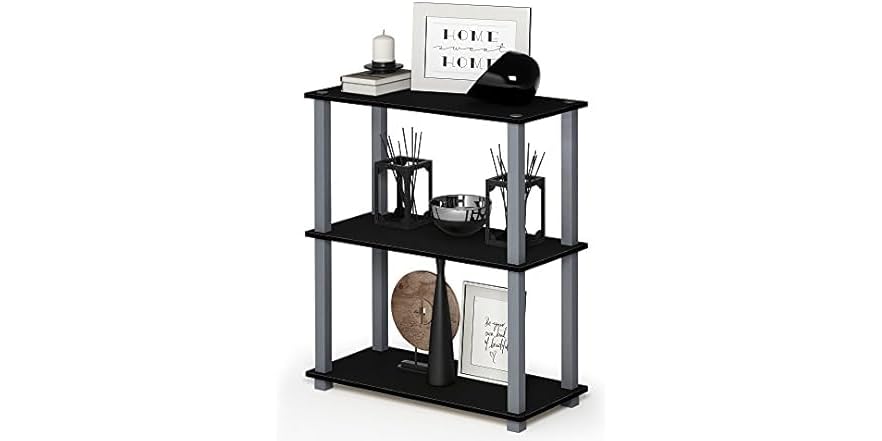 3 Track Display Rack Furinno 3-Tier Display Rack Black