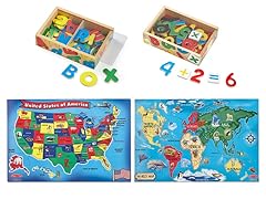 Melissa & Doug Maps and ABC 123 Magnets Bundle
