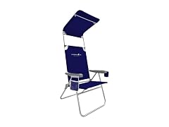 Caribbean Joe Folding Beach Chair, High Back, Navy