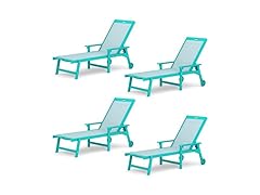 4 Set Aruba Blue Outdoor Lounge Chair