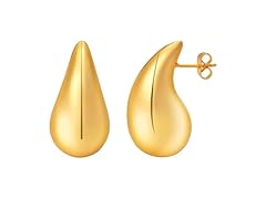 AMYGEM Gold Geometric Waterdrop Earrings