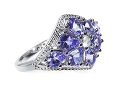 Sterling Silver Tanzanite & Wht Topaz Ring