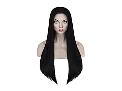 Morticia Wig Long Black Straight Wig