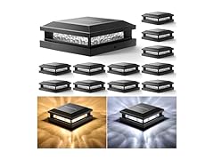 Solar Post Cap Lights 12 Pack, Solar Powered