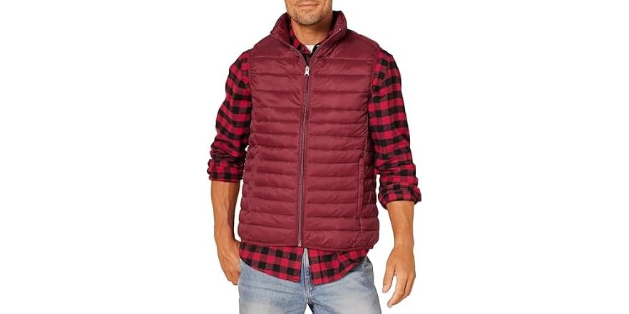 Amazon Essentials Men's Lightweight Packable Puffer Vest for $9.99 w/ Prime + free shipping w/ Prime