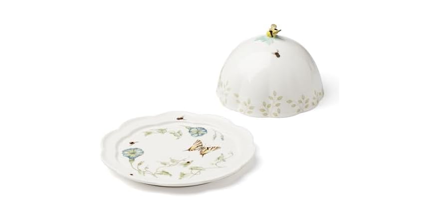 Lenox Butterfly Meadow Beehive Covered Butter Dish