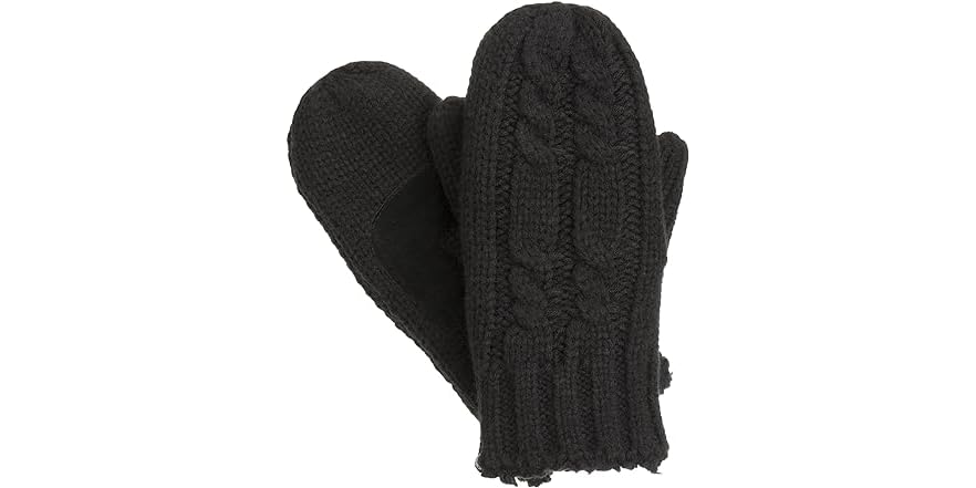 Ladies 1 Pair Isotoner Smartouch Chunky Knit Stripe Gloves In 2 Colours