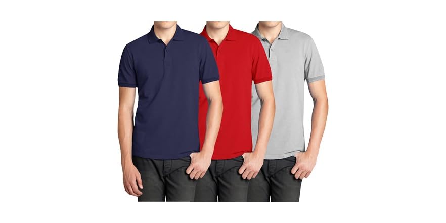 Multi Pique Polo Shirts (3 Pack)