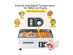 Commercial Electric Griddle 14" – 1500W/3000W Stainless Steel Flat Top 