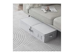 Sukkiri Homu Under Bed Fabric Zipper Blanket Storage Gray