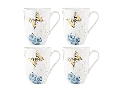 Lenox Butterfly Meadow Hydrangea 4-Piece Porcelain Mug Set