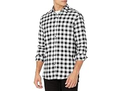 Amazon Essentials Men (L) Shirt Black Buffalo Plai