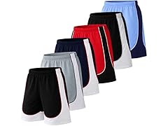 3Pk Mens Performance 2-Tone Mesh Shorts