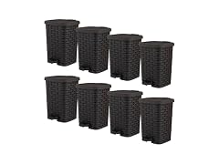 Superio Mini Trash Can with Foot Pedal 6 QT 8 Pack