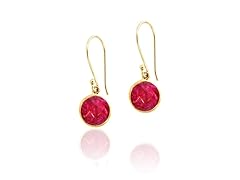 18K Gold Over SS .925 Ruby 9cttw Earring