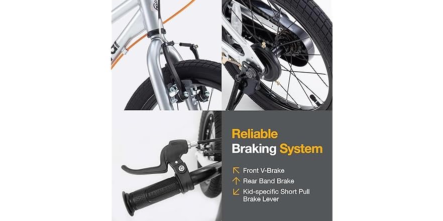 Royalbaby NEO Kids Bike - Lightweight Aluminum Frame, Adjustable Seat & Handlebars, Hand Brakes, Free Wheel, CPSC Certified