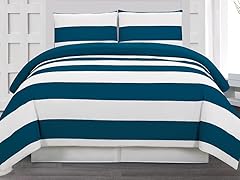 Delia Stripe Printed Duvet Set- 3 or 8pc