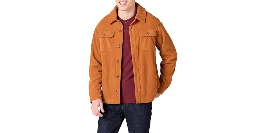 Amazon Essentials Men's Polar Fleece Shirt Jacket for $13 + free shipping w/ Prime