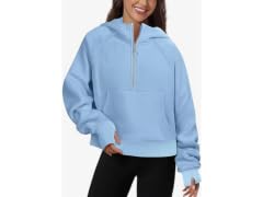 FKEEP Women's (L) Womens Half Zip Hoodies Quarter