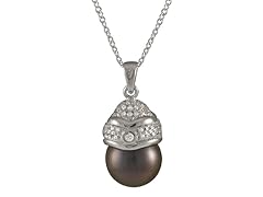 Splendid Pearls Black Freshwater Pearl Pendant