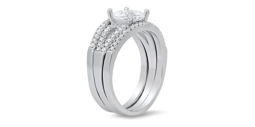 Round CZ 3-Piece Stackable Ring Set