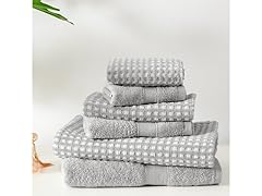 Spirit Linen 100% Cotton Waffle 6-Piece Bath Towel Set