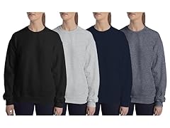 3Pk Womens Loose Fit Pullover Fleece-Lined Sweater