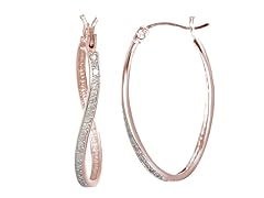 RGP 0.25 CT Sterling Silver Diamond Hoop Earrings