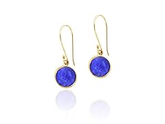 18K Gold Over SS .925 Blue Sapphire 9cttw Earring