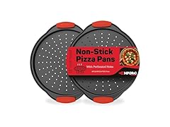 Non-Stick Pizza Pan with Silicone Handle 2 Pack