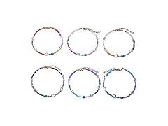BEMDOFIG 6Pcs Boho Beaded Anklets