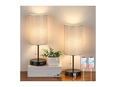 Modern Table Lamps Set of 2, Grey