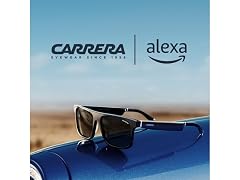 (NEW) Carrera Smart Glasses with Alexa Smart - Square Sprinter Black Frames