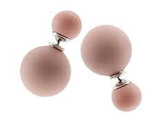 Double Sided Matte Pink Pearl Earrings