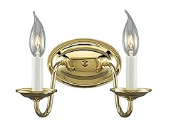2-Light Wall Bracket, Polished Brass