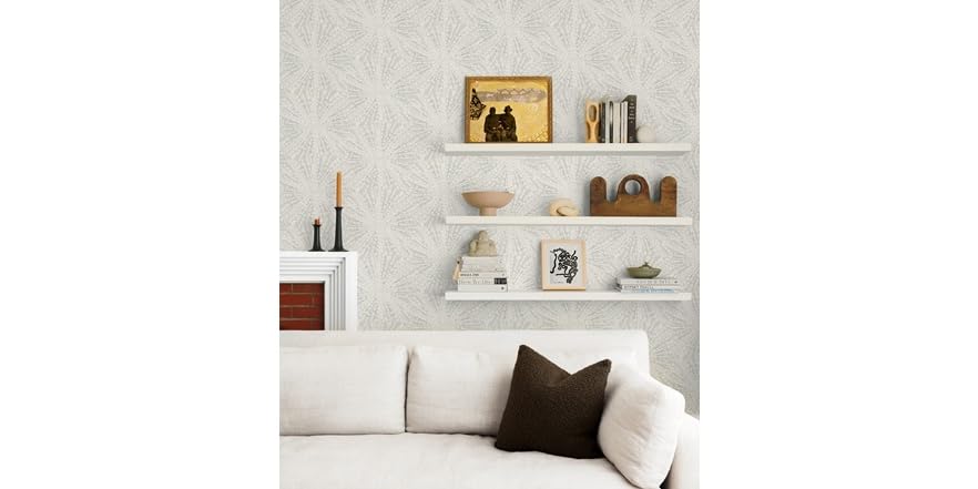Silver Sunburst Peel & Stick Wallpaper
