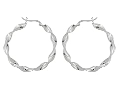 Sterling Silver Twisted Hoops