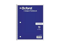 Oxford 1-Subject Notebook, 8x10-1/2