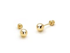 14K Gold Ball Screwback Earring