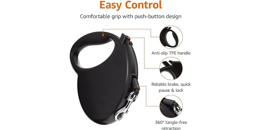Amazon Basics Retractable Large Dog Leash - Retactable Leash For Large Dogs With Soft